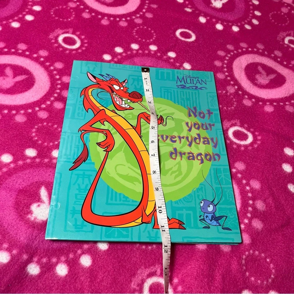 Vintage Disney Mulan Mushu & Cri-kee Portfolio 2 Pocket School Folder Y2k